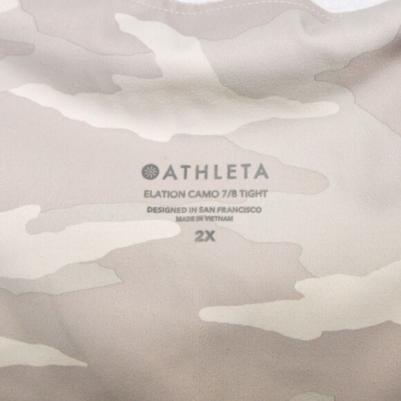 Women's 2X ATHLETA Leggings Gray Camo Elation 7/8 Tight Workout Pants Leggings - Picture 3 of 5